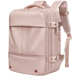 Women’s Vacuum Compression Backpack, Large Capacity Travel Bag with Wet & Dry Separation, Expandable Carry-On Shoulder Bag